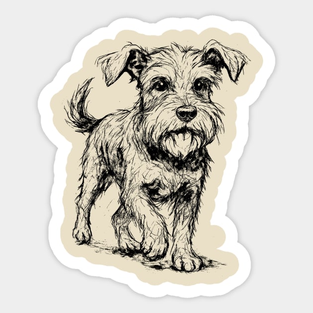 Expressive Schnauzer Dog Sticker by DonWillisJrArt